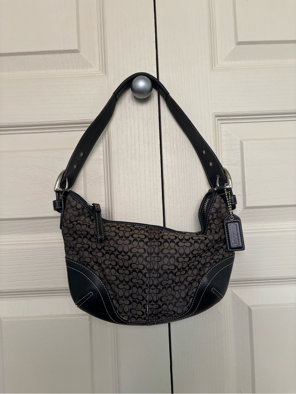 vintage Coach Signature Soho Jacquard Small Hobo Bag